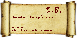 Demeter Benjámin névjegykártya