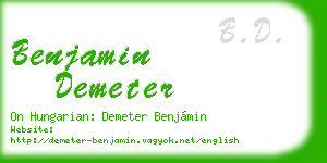 benjamin demeter business card